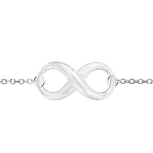 Bracelet Argent 925 Motif infini Céramique Blanche 