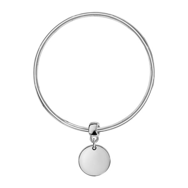 Bracelet Argent 925 Jonc Massif Rond Coullissant 3 mm Diam. 62 mm