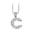 Collier + Pendentif Argent 925 et Zirconium Lettre C