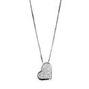 Collier Argent 925 et Zirconium Pendentif Amovible Coeur