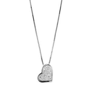 Collier Argent 925 et Zirconium Pendentif Amovible Coeur