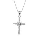 Collier Argent 925 et Zirconium Croix Fine