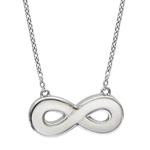 Collier Argent 925 Pendentif Motif Infini avec Nacre