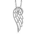 Collier Argent 925 Pendentif Aile d'Ange Dentelé