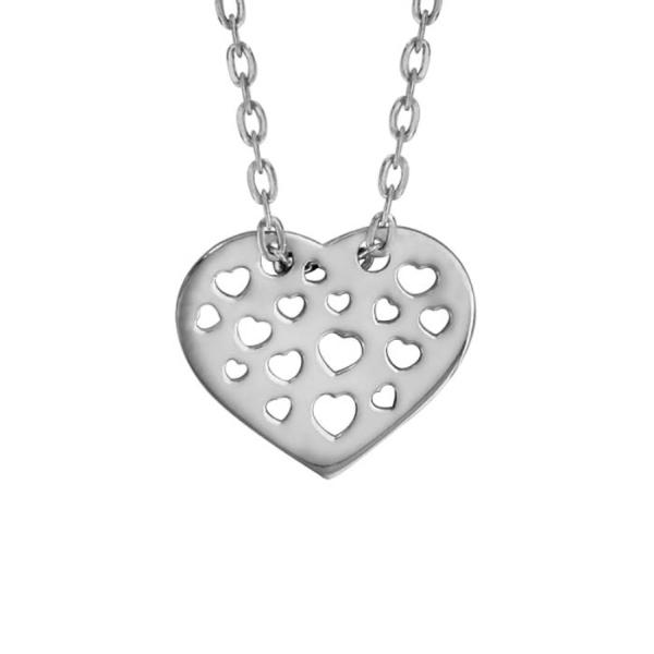 Collier Argent 925 Coeur Ajoure Multi Coeur