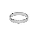 Bague Alliance Argent 925 Chanfrin Brillant 4 mm