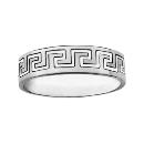 Bague Alliance Argent 925 Ruban 6 mm Motif Grec à gravée