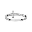 Bague Argent 925 et Zirconium Micro Sertis Croix