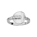 Bague Argent 925 Pastille Anneau Zirconium Sertis