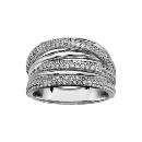  Bague Argent 925 Multi Rangs Zirconium 