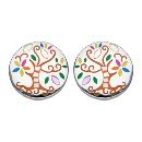 Boucles d'oreilles Acier 316 L Arbre de Vie Multi Couleur et Nacre 