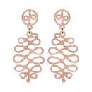 Boucles d'oreilles Acier 316 L Rosé Pendantes Serpentin Granité