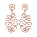 Boucles d'oreilles Acier 316 L Rosé Pendantes Serpentin Granité