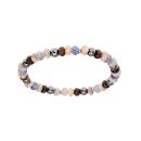 Bracelet Acier 316 L Extensible Boules Pierres Naturelle Hematite Sodalites