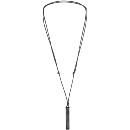 Collier Acier 316 L Satiné Tube Noir Rectangulaire 6 mm Option Gravure