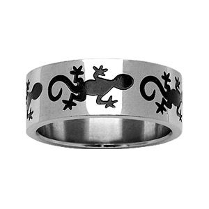 Bague Homme Acier 316 L et Résine Salamandre