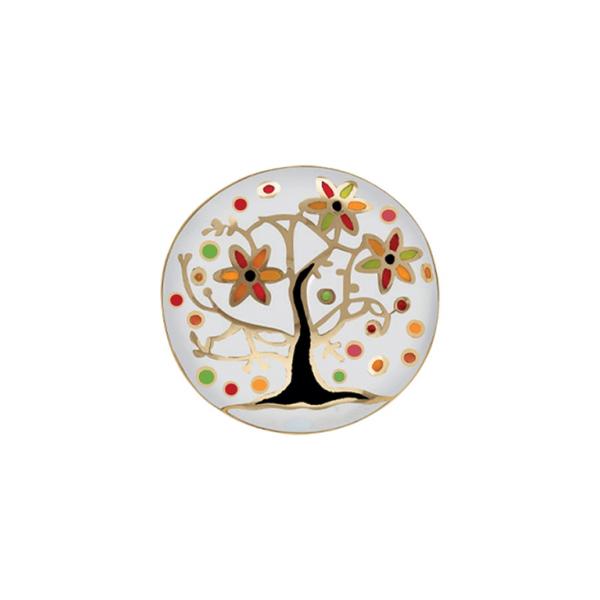 Bague Acier 316 L Doré Arbre de Vie Résine Multicolore
