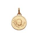 Pendentif Plaqué Or Médaille Ronde Bébé Zodiaque Vierge