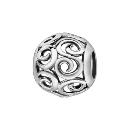 Charms Argent 925 Ajouré Boule Petites Volutes