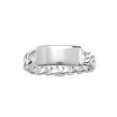 Bague Argent 925 Chaîne Plaque Droite Option Gravure