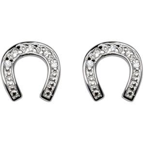 Boucles d'oreilles Argent 925 et Zirconium Fer à Cheval