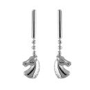 Boucles d'oreilles Argent 925 Baguette avec Tête de Cheval