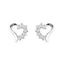 Boucles d'oreilles Argent 925 et Zirconium Coeur Evidé