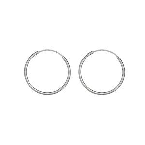 Boucles d'oreilles Argent 925 Créole Tube 2 mm Diam. 35 mm