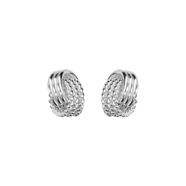 Boucles d'oreilles Argent 925 Petits Anneaux Entremêlés