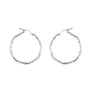 Boucles d'oreilles Argent 925 Créole Torsadée 35 mm