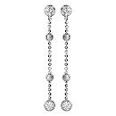Boucles d'Oreilles Pendantes Argent 925 Boules et Zirconium Sertis