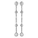 Boucles d'Oreilles Pendantes Argent 925 Boules et Zirconium Sertis