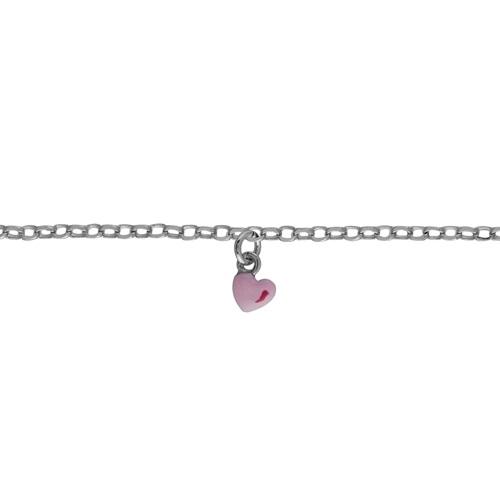 Bracelet Argent 925 Enfant 3 Pampilles Coeurs Rose