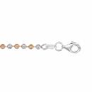 Bracelet Argent 925 Boules 2 Tons Dorure Rose 18 cm