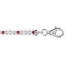 Bracelet Argent 925 Tennis Zirconium Sertis Blanc et Rouge