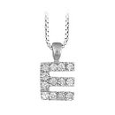 Collier + Pendentif Argent 925 et Zirconium Lettre E