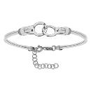 Bracelet Argent 925 Cordon Double Blanc Interchangeable Motif Menottes