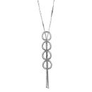 Collier Argent 925 4 Cercles Pendants