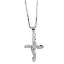 Collier Argent 925 et Zirconium Croix Torsadée