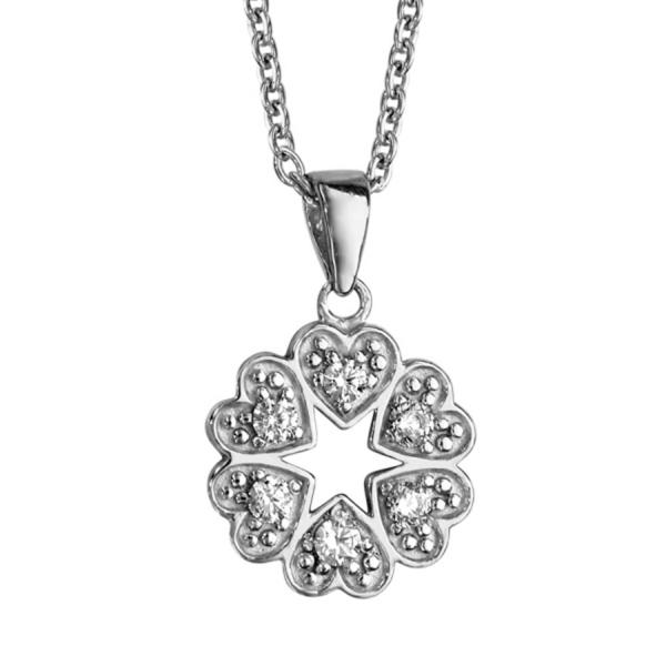 Collier Argent 925 Pendentif Multi-Coeurs Zirconium Sertis