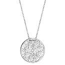 Collier Argent 925 Pendentif Rond Motif Ajourée