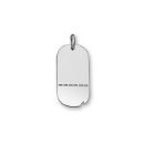 Pendentif Argent 925 Plaque Militaire GI Trouée Modèle Moyen