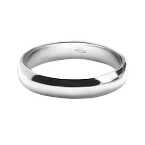 Bague Alliance Argent 925 Demi-Jonc 4 mm