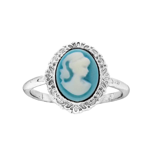 Bague Argent 925 Camé Bleu