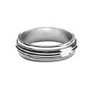 Bague Alliance Argent 925 Anti-Stress Striée 6 mm