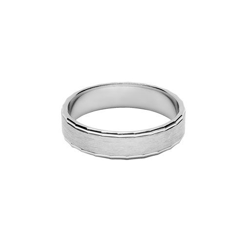 Bague Alliance Argent 925 Chanfrin Brillant 5 mm