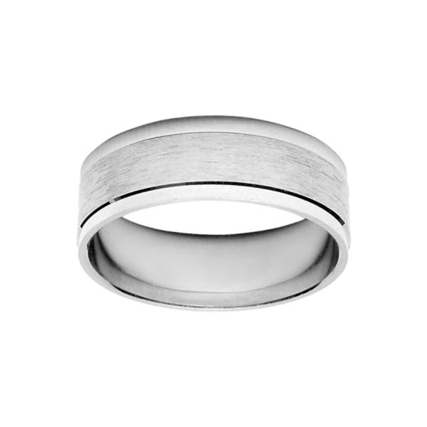 Bague Alliance Argent 925 Chanfrin Brillant 6 mm