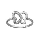 Bague Argent 925 Papillon Aile Lisse + Aile Zirconium Sertis