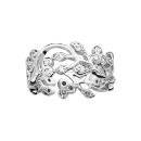 Bague Argent 925 Feuillage avec Zirconium