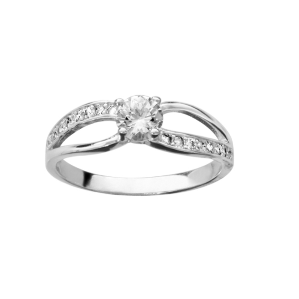 Bague Argent 925 Zirconium Central Blanc